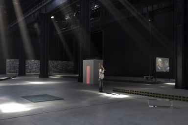 Pioverà, choreography by Anne Teresa De Keersmaeker inside the exhibition “Grand Bal” by Ann Veronica Janssens, Pirelli HangarBicocca, Milan